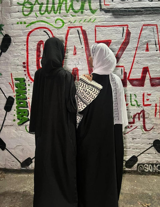 Abaya Kimono Noir Palestine - 3 Pcs