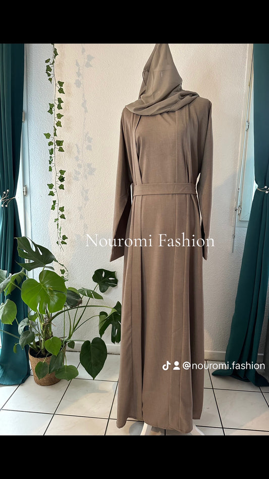 Abaya Kimono Marron - 4pcs